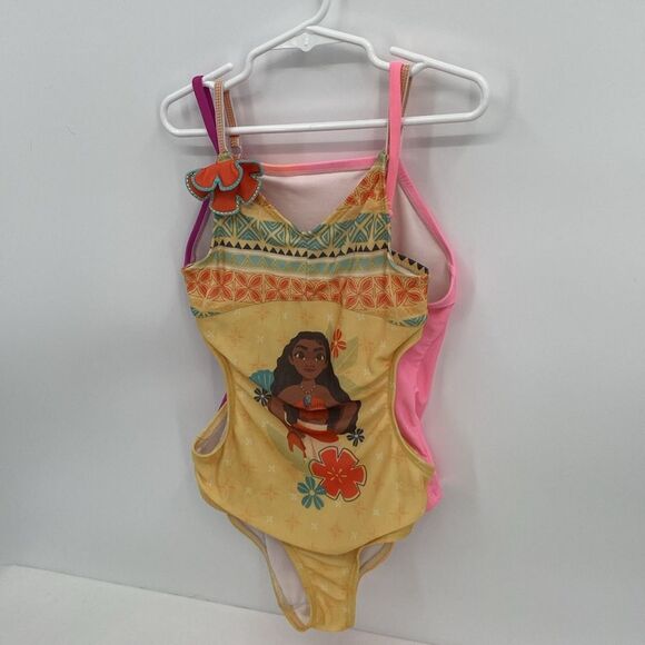 Disney Store Moana Swimsuit One Piece Cutout sides approximately size 6/6x - Picture 10 of 11